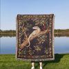 Bearded Dragon Woven Tapestry Blanket A Cottagecore Botanical Floral Design